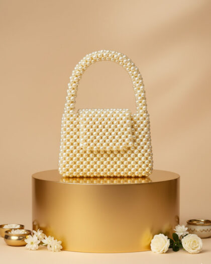 Crystal Pearl Mini Handbag - Off White