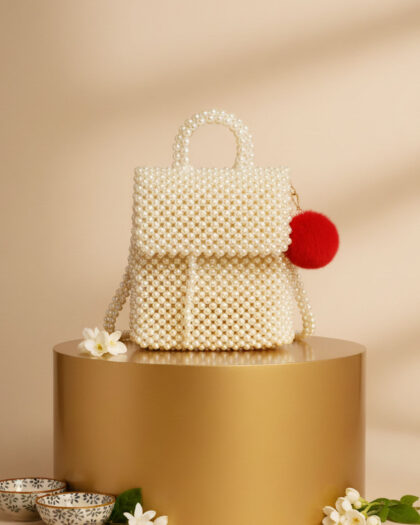 Classic Pearl Luxe Sling Backpack – Off White