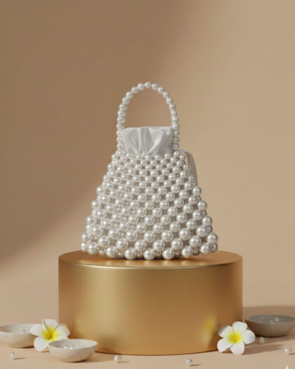 Diva Pearl Evening Bag - Off White