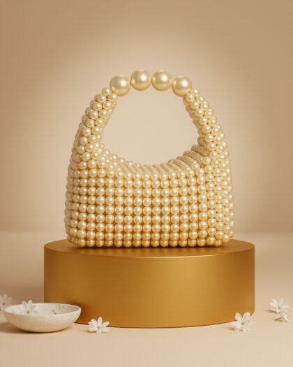 Royal Pearl Clutch Handbag - Off White