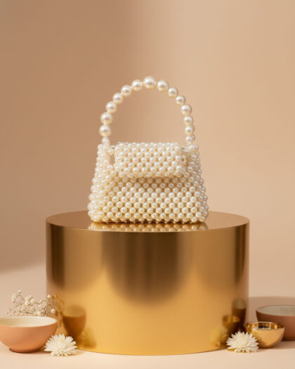 Elite Pearl Mini Frame Bag – Off White